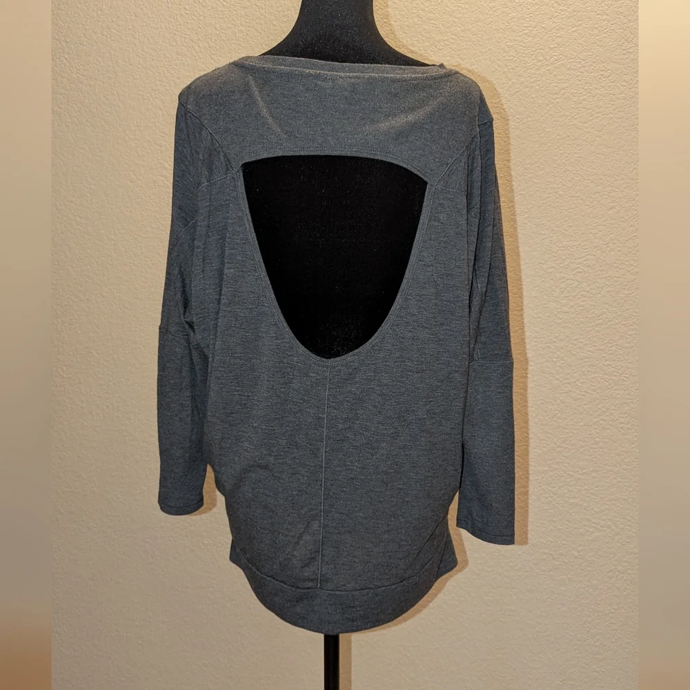 Gray Women's Open Back Top - Picture 2 of 4